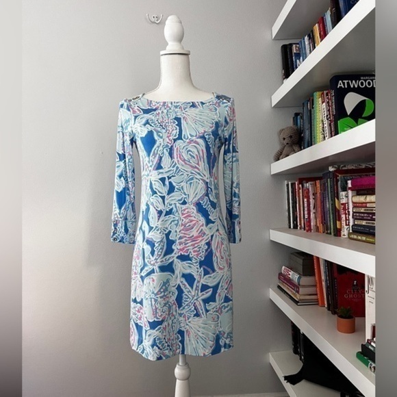 Lilly Pulitzer, Sophie Dress, size Small, EUC, pretty blue & pink - Picture 1 of 15